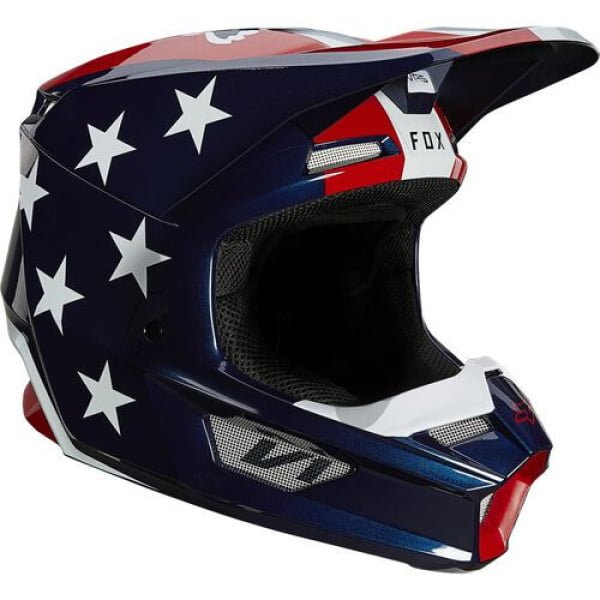 V1 ULTRA HELMET, ECE [WHT/RD/BLU] - Image 2