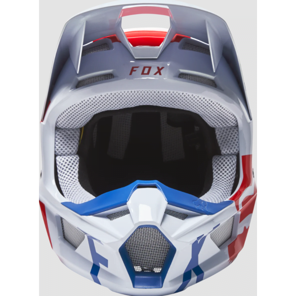 V1 SKEW HELMET, ECE [WHT/RD/BLU] - Image 4